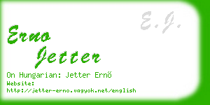 erno jetter business card